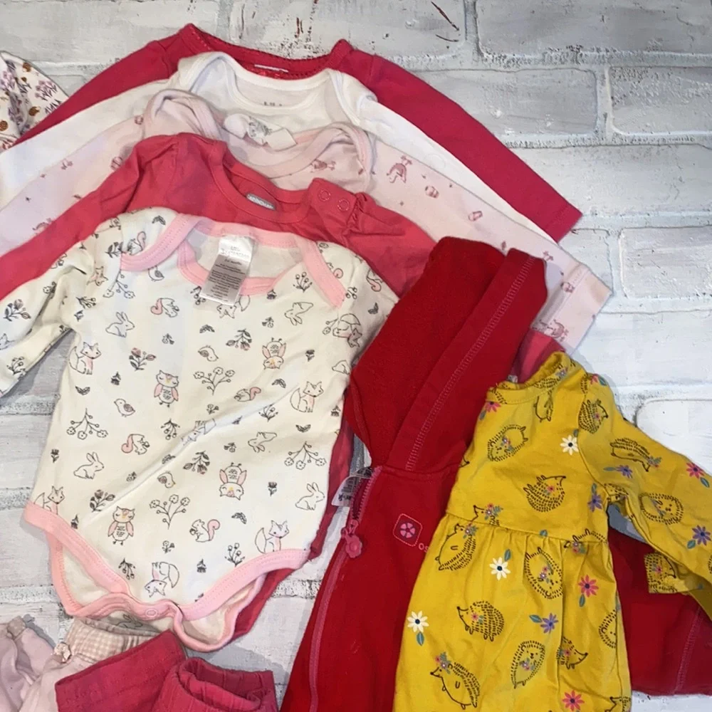 Babygirl 3/6m fall & winter footie dress onesie sweater bundle!!